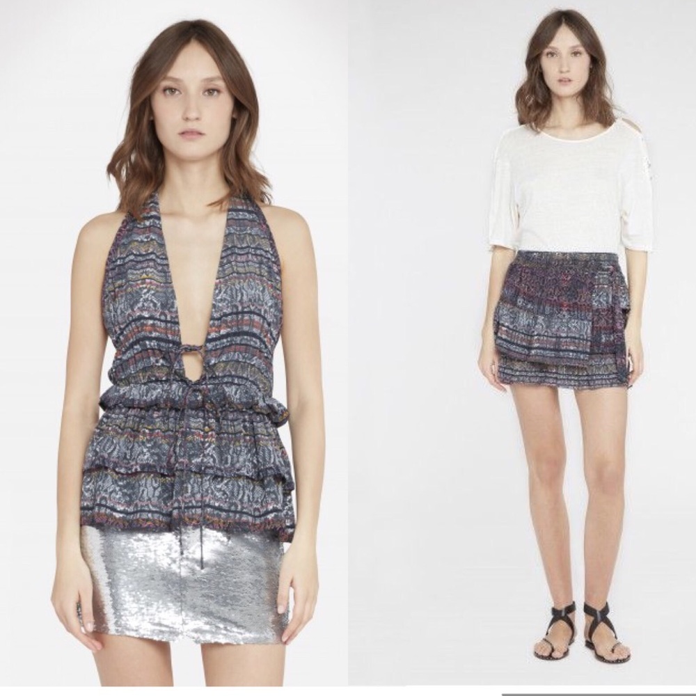 Iro Toledo 2 pieces set silk top and skirt